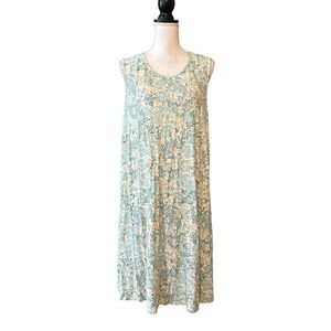 Joie Dainty Floral‎ Sleeveless Tank Dress with Pockets Women’s SZ 2X in Green